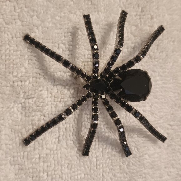 Vintage Ivana Black Rhinestone Spider brooch/Pendant. - Picture 1 of 2
